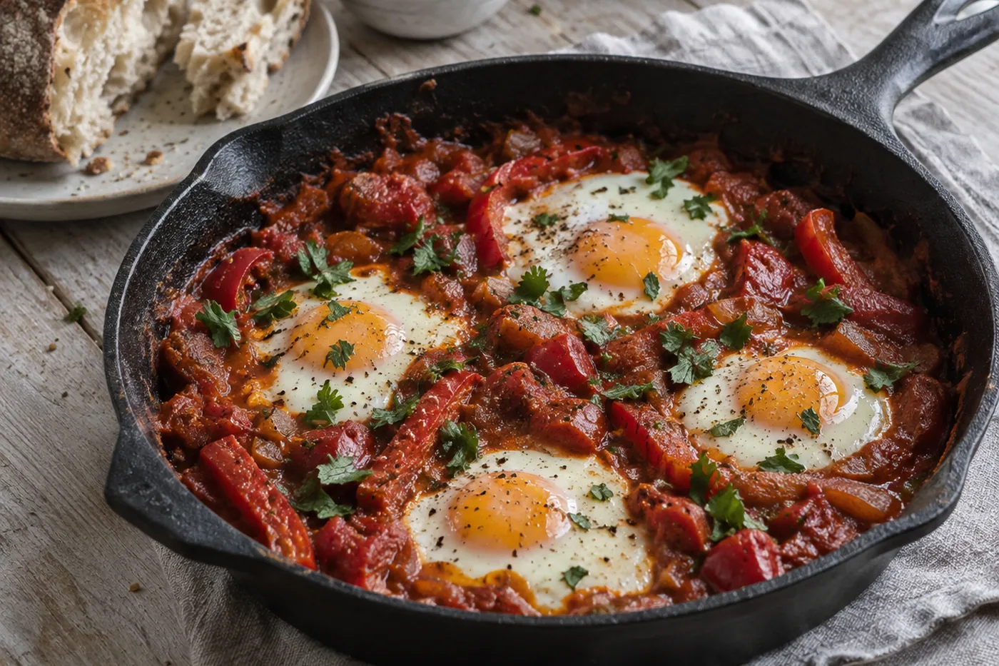 Шакшука с помидорами и перцем